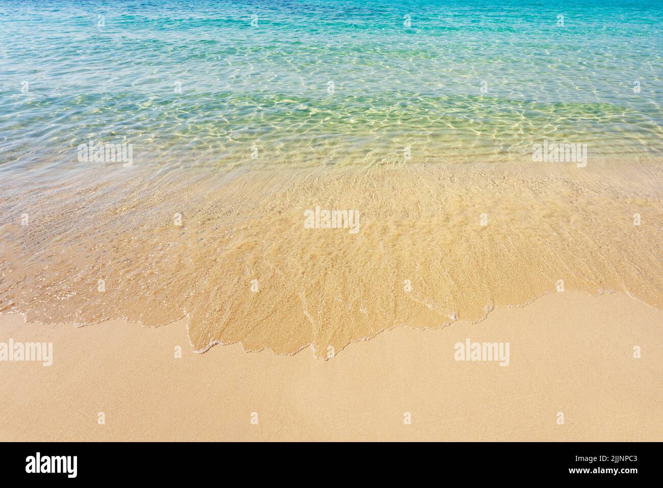 View of wave on the beach, Corsica Stock Photo