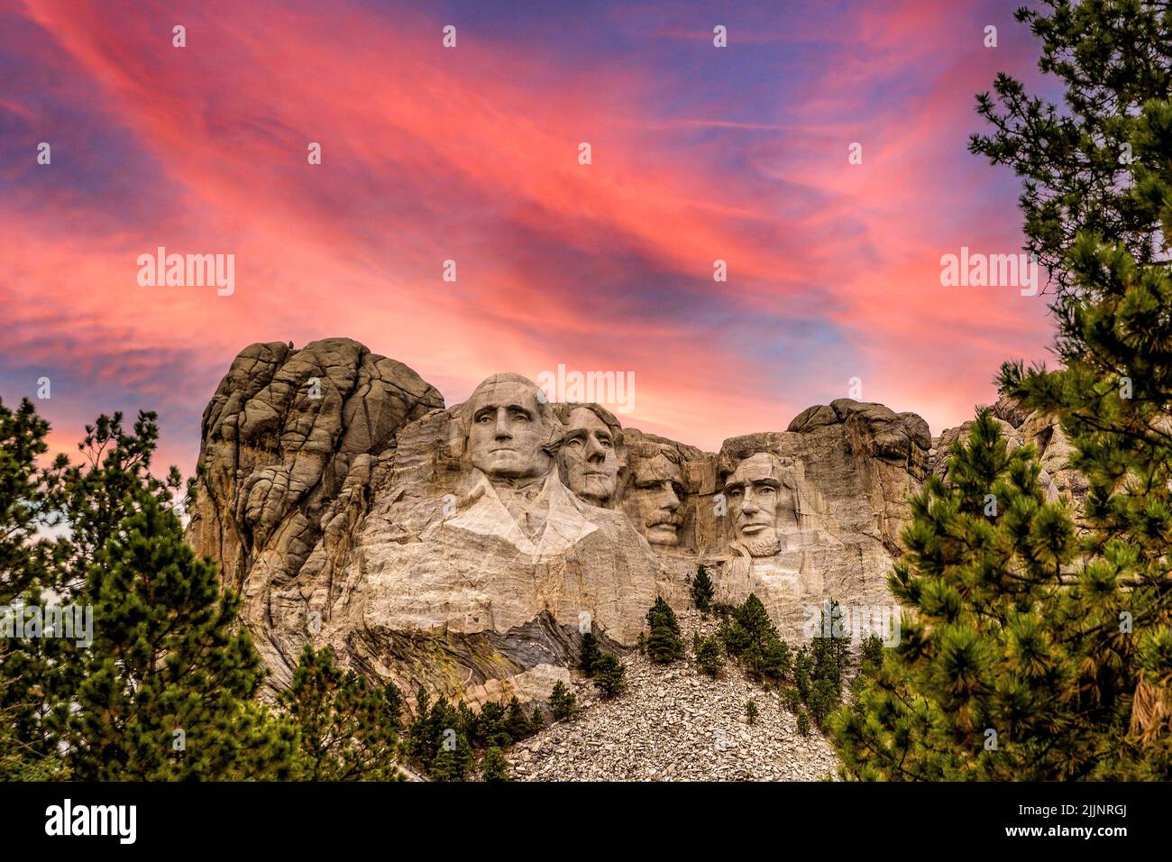 A scenic view of Mount Rushmore National Memorial in the Black Hills