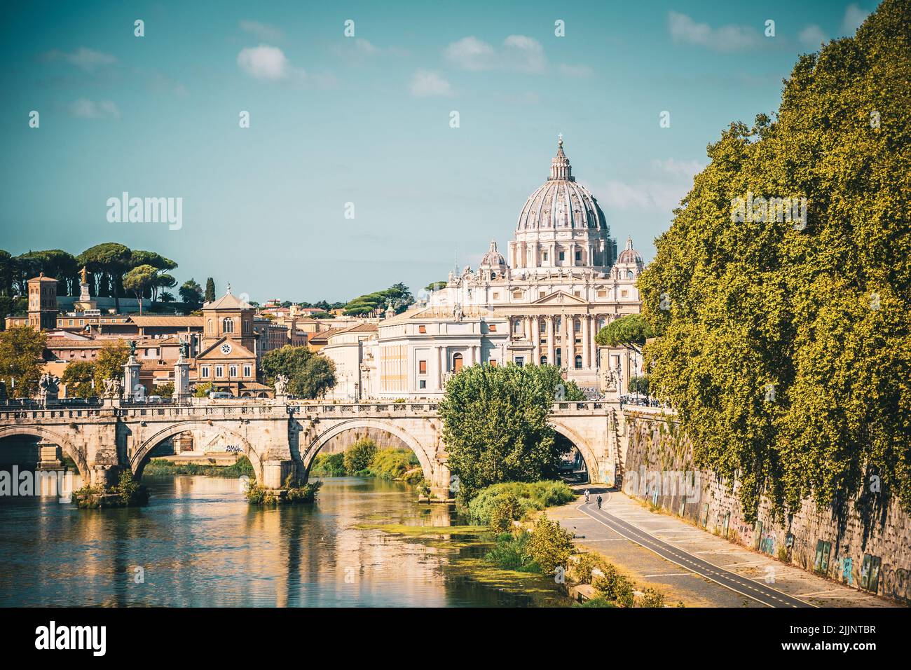 A view of Saint Peter's Cathedral in the Vatican City in Rome Stock Photo