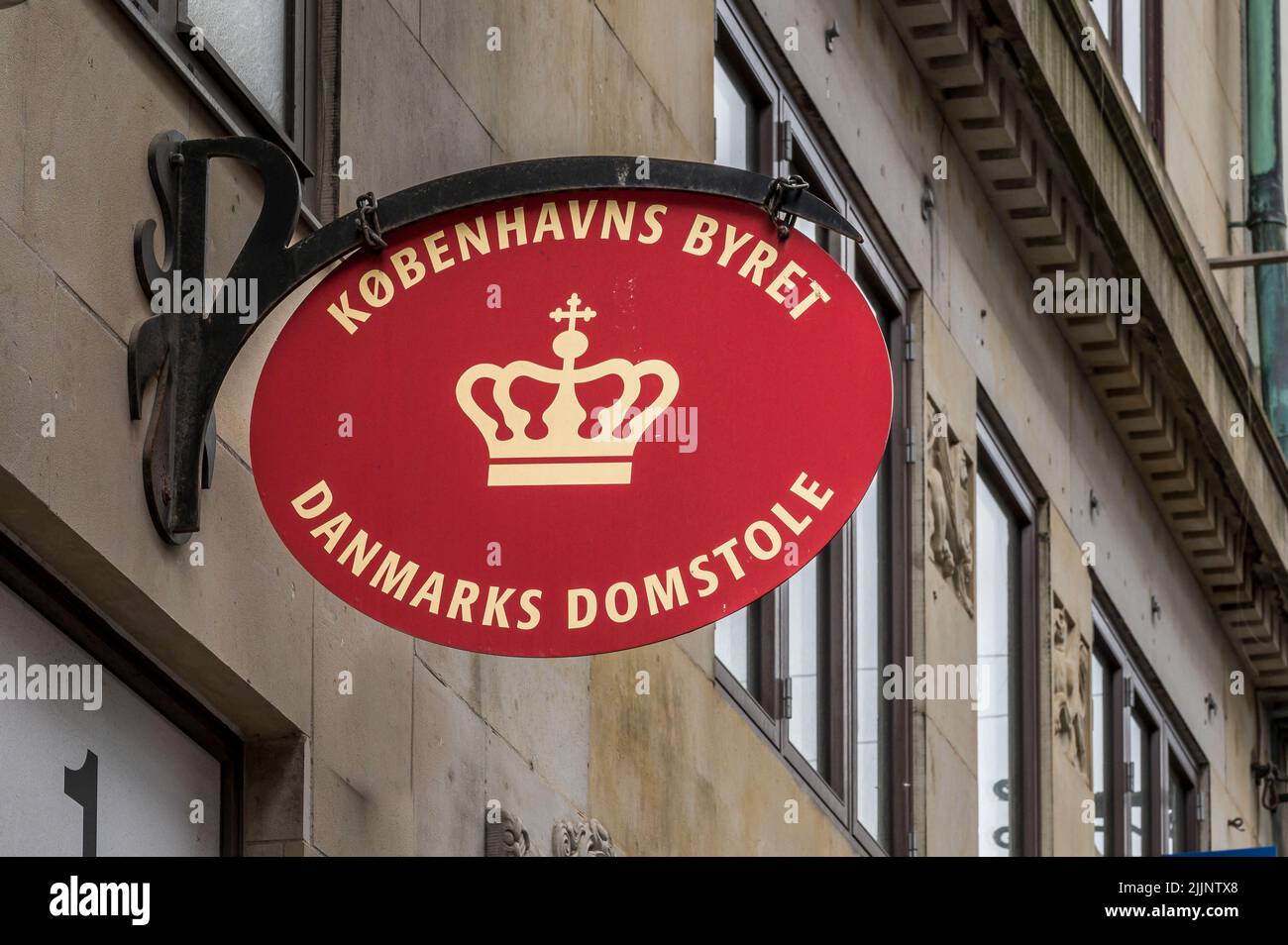 reds sign of københavns byret Danmarks domstole, Copenhagen, July 27, 2022 Stock Photo