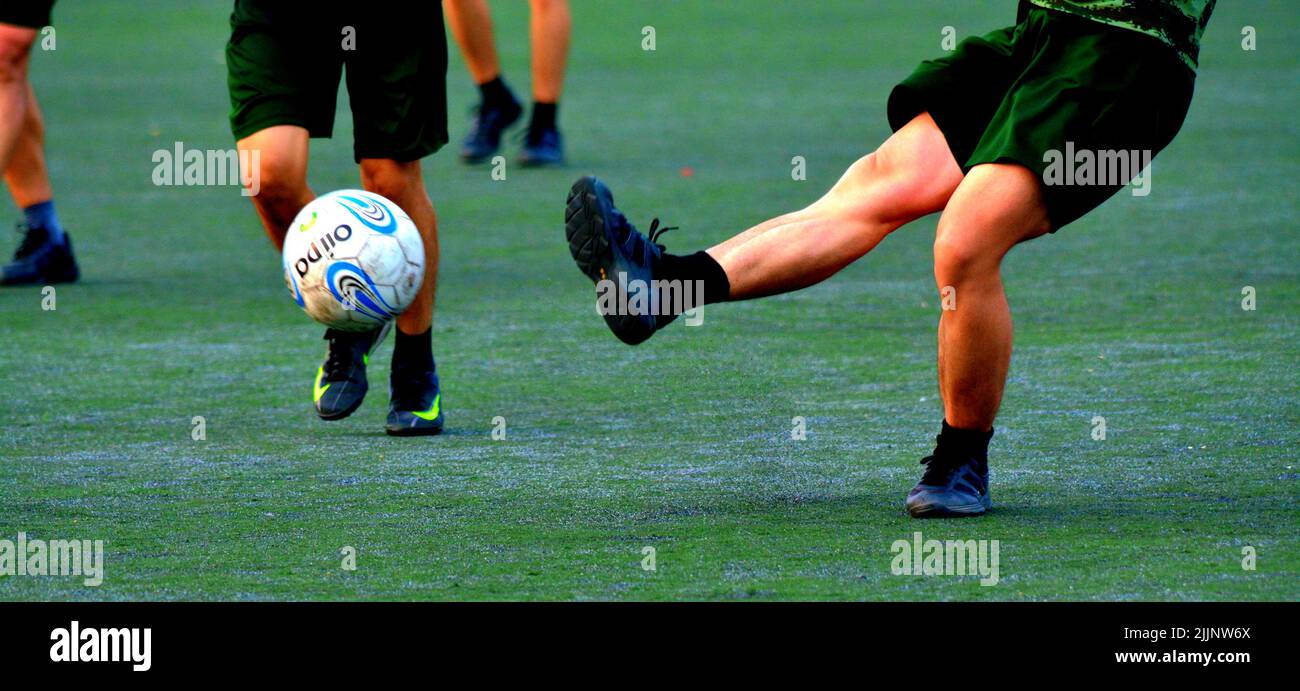 Soccer ball in field of play hires stock photography and images Alamy