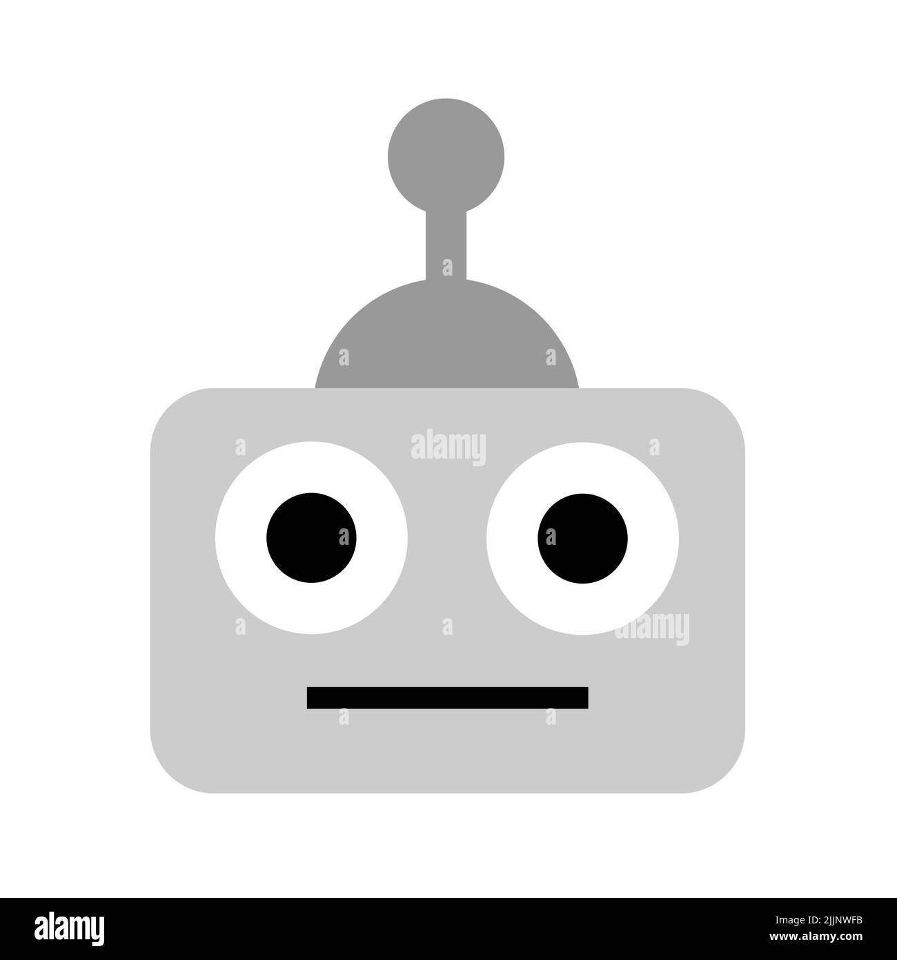 Robot - head. Robotics and robotic technology with face. Vector illustration isolated on white. Stock Photo