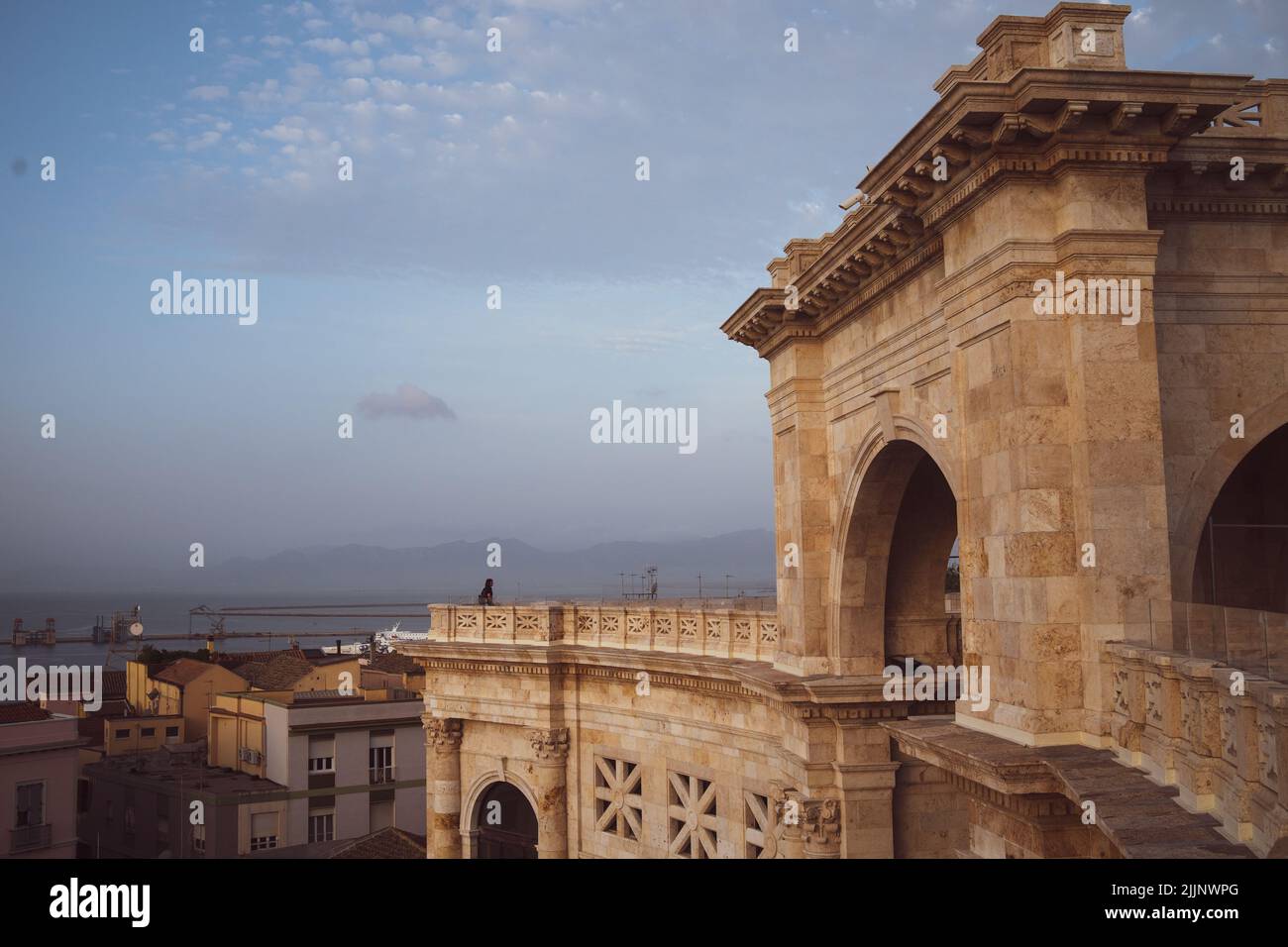 An aerial shot of Saint Remy castle in background of buildings Stock ...