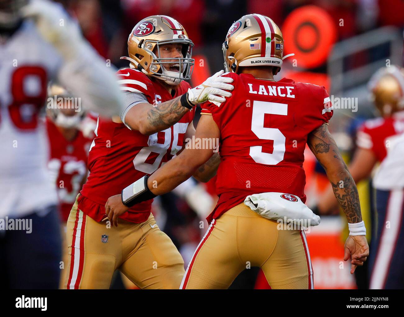 George Kittle San Francisco 49ers Unsigned Touchdown Celebration Photograph