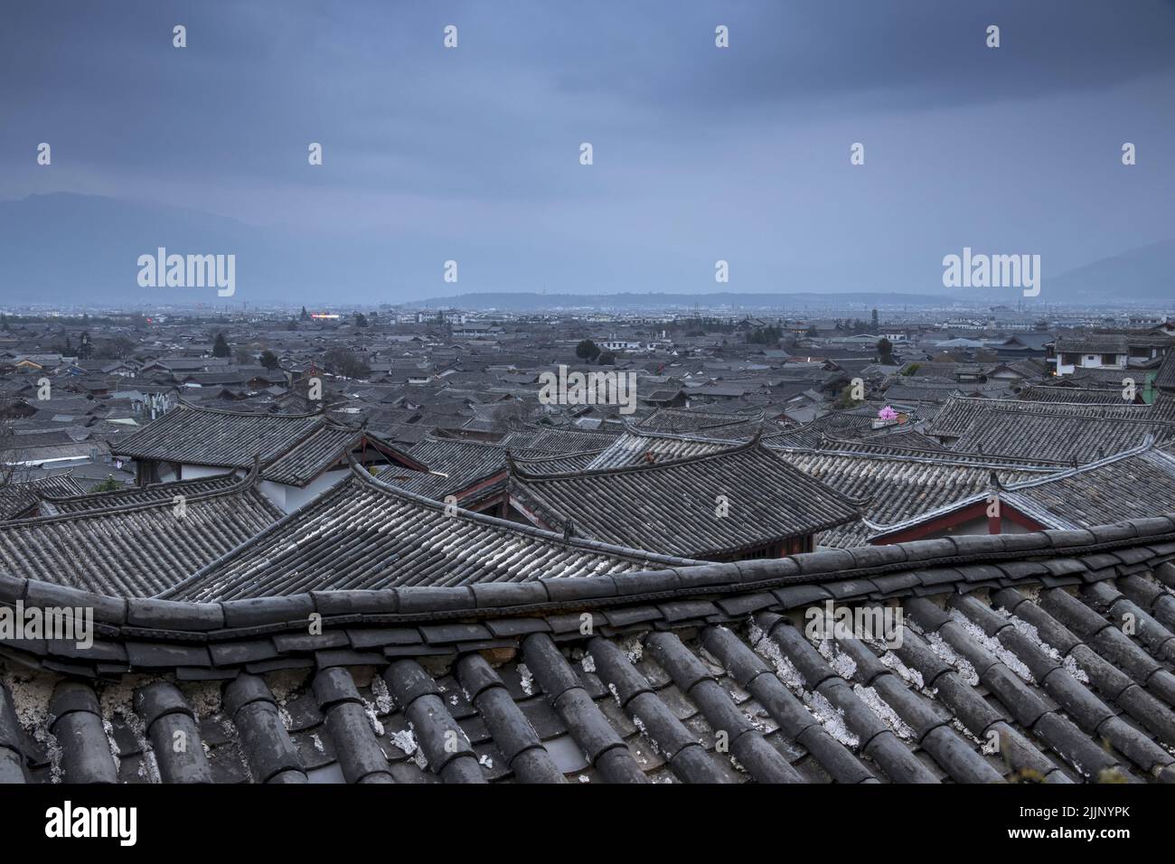 A long exposure of the Old Town of Lijiang, Yunnan province, China Stock Photo