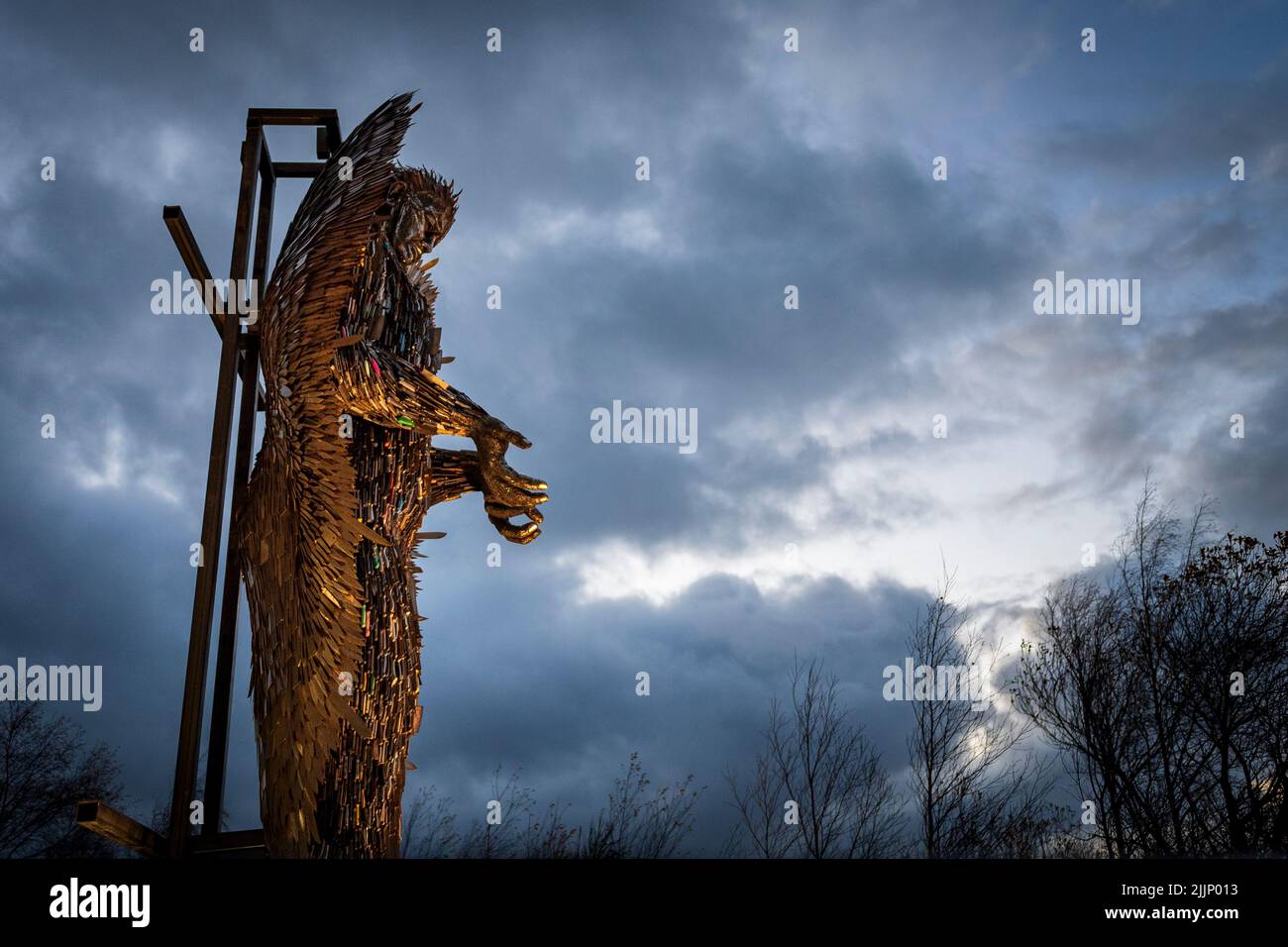 The Knife Angel statue made of knives handed in through amnesties in