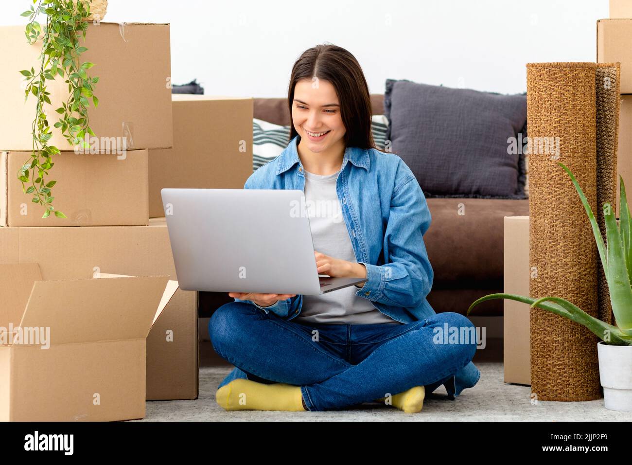Moving to a new house, rental housing concept Stock Photo