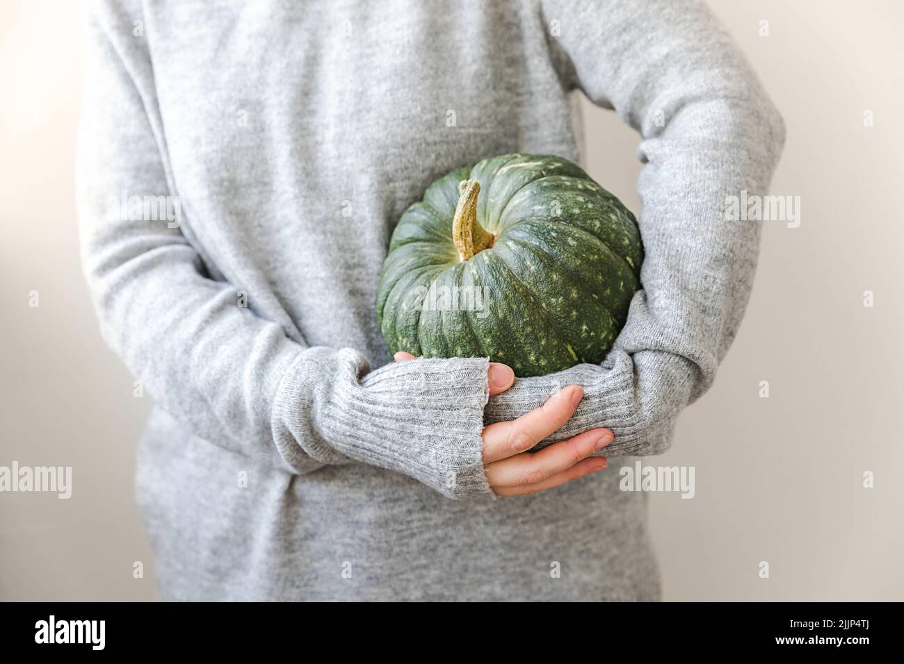 Autumnal Background. Unrecognizable Woman Hand Holding In Hands Autumn Fall  Pumpkin Isolated On White Background. Change Of Seasons Ripe Organic Food,  Halloween Party Thanksgiving Day Stock Photo - Alamy