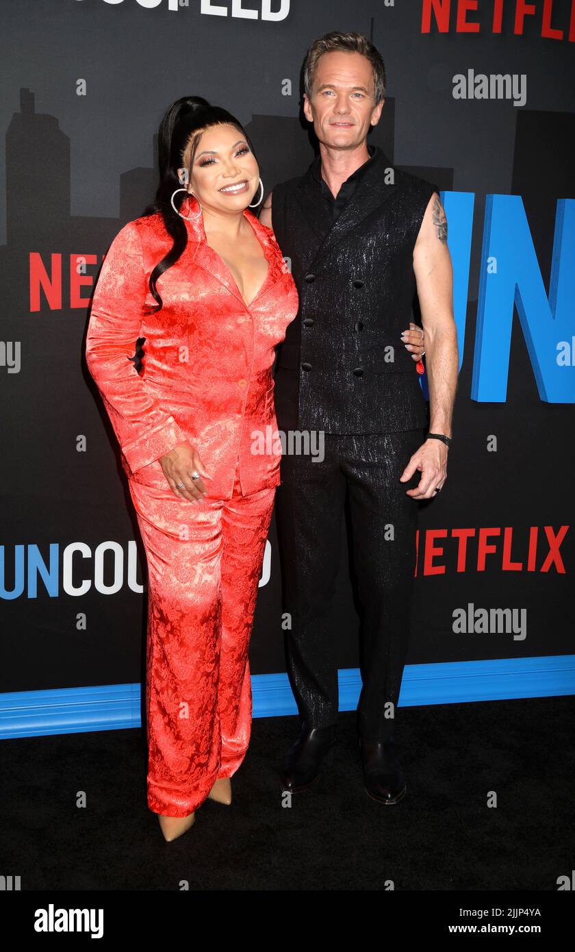 July 26, 2022, New York, New York, USA: Actors TISHA CAMPBELL and NEIL PATRICK HARRIS   attend the New York premiere of Netflix's 'Uncoupled' held at the Paris Theater. (Credit Image: © Nancy Kaszerman/ZUMA Press Wire) Stock Photo