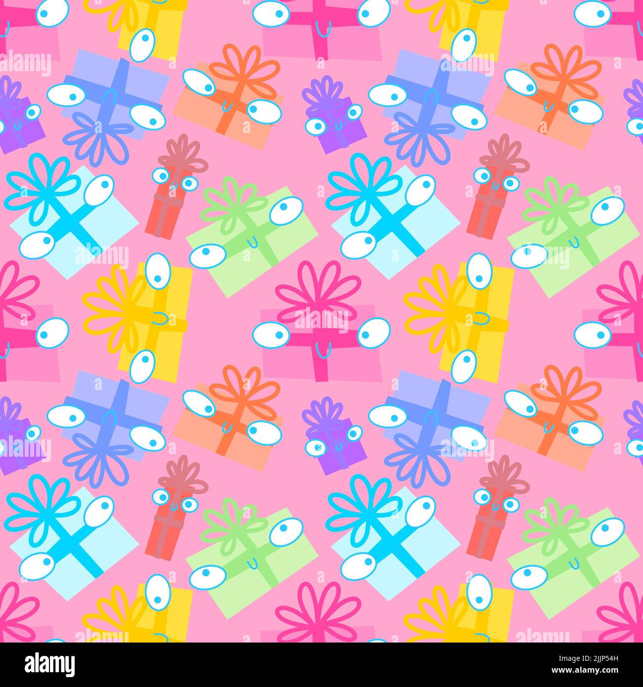 Birthday gifts box seamless pattern for Christmas wrapping paper and