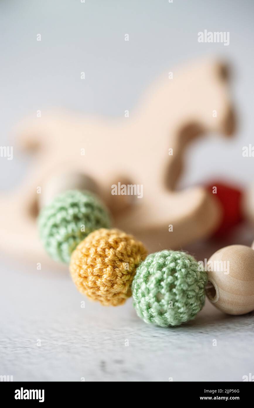 Close-up of a teething toy on a table Stock Photo