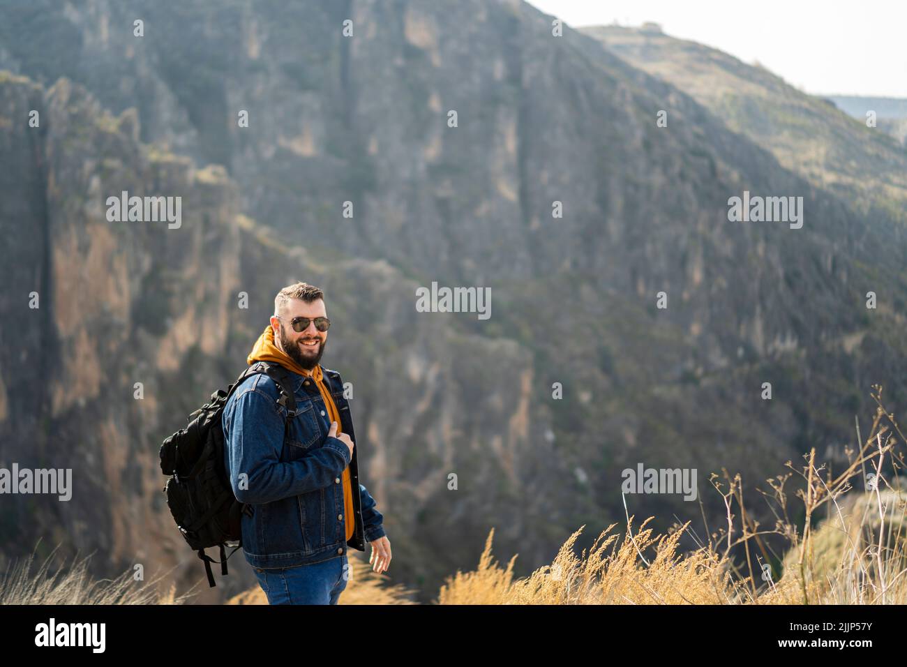 Back view young caucasian man hi-res stock photography and images - Alamy