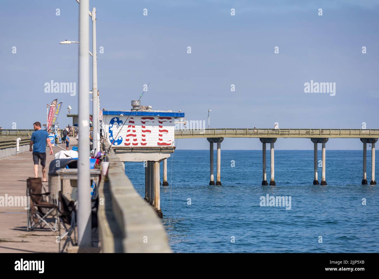 The Ocean Beach Pier on a summer day. San Diego, California, USA. Stock Photo