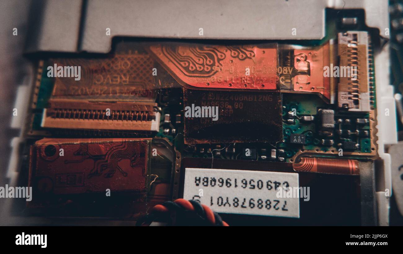closeup photo of microchips and wires Stock Photo - Alamy