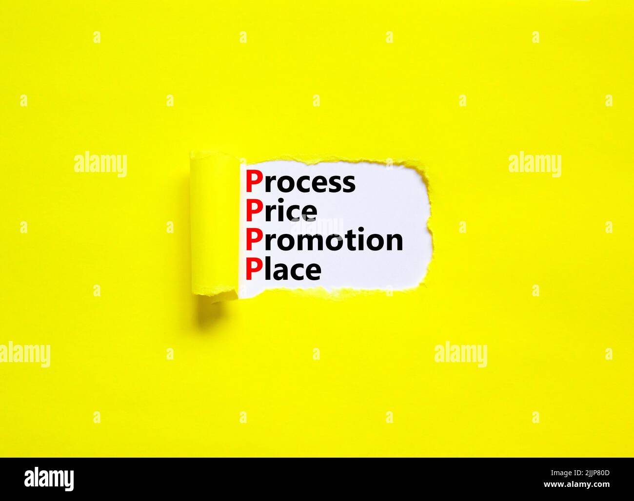 PPPP process price promotion place symbol. Concept words PPPP process ...