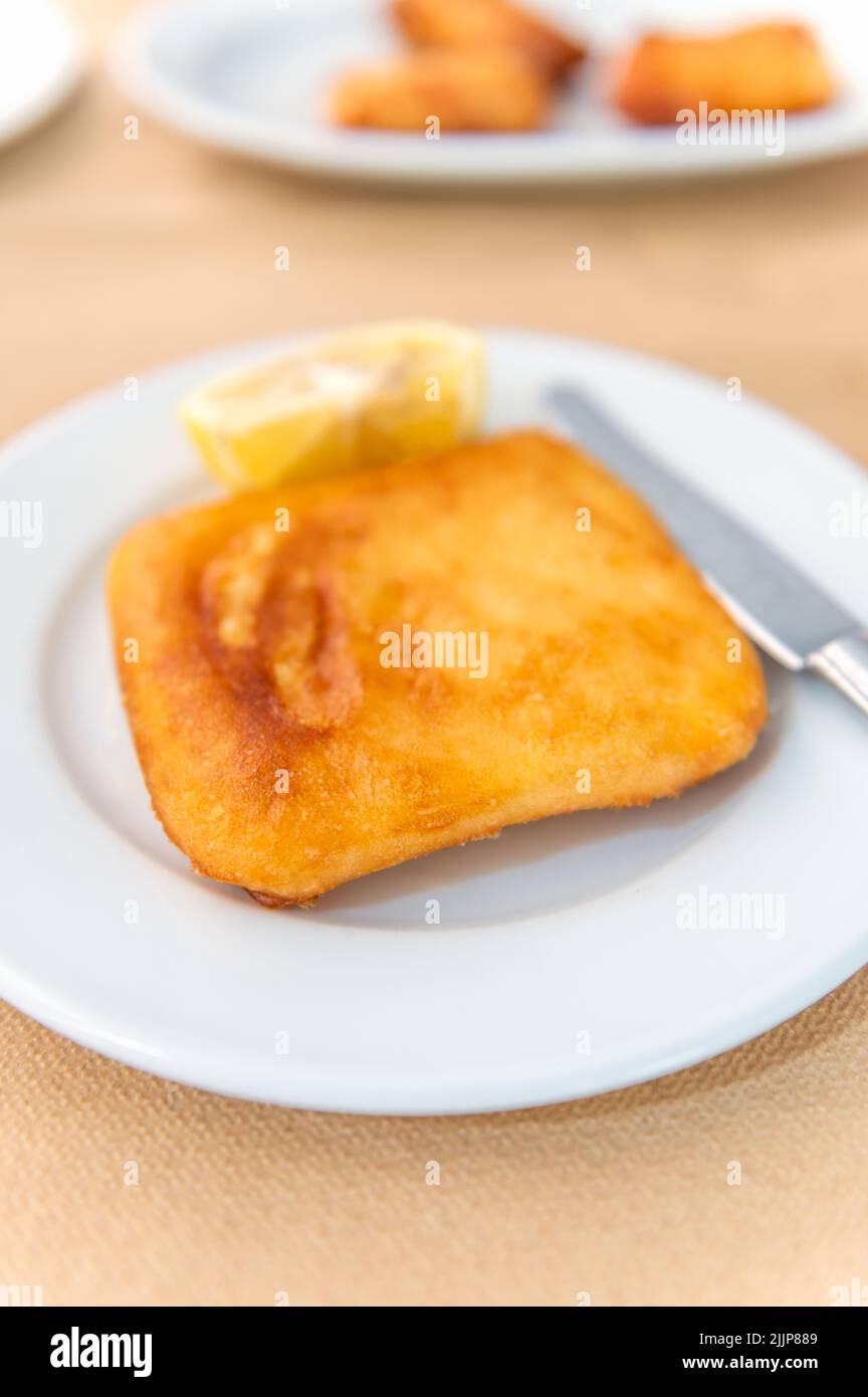 Greek Fried Cheese, Saganaki Stock Photo - Alamy
