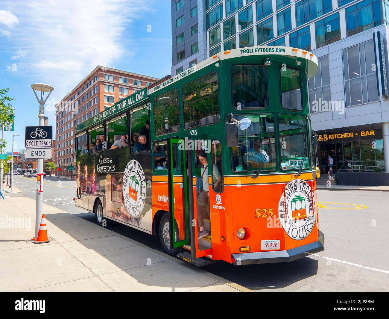 Boston Old Town Trolley Tours bus on Causeway Street in front of North  Station in West End of Boston, Massachusetts MA, USA Stock Photo - Alamy