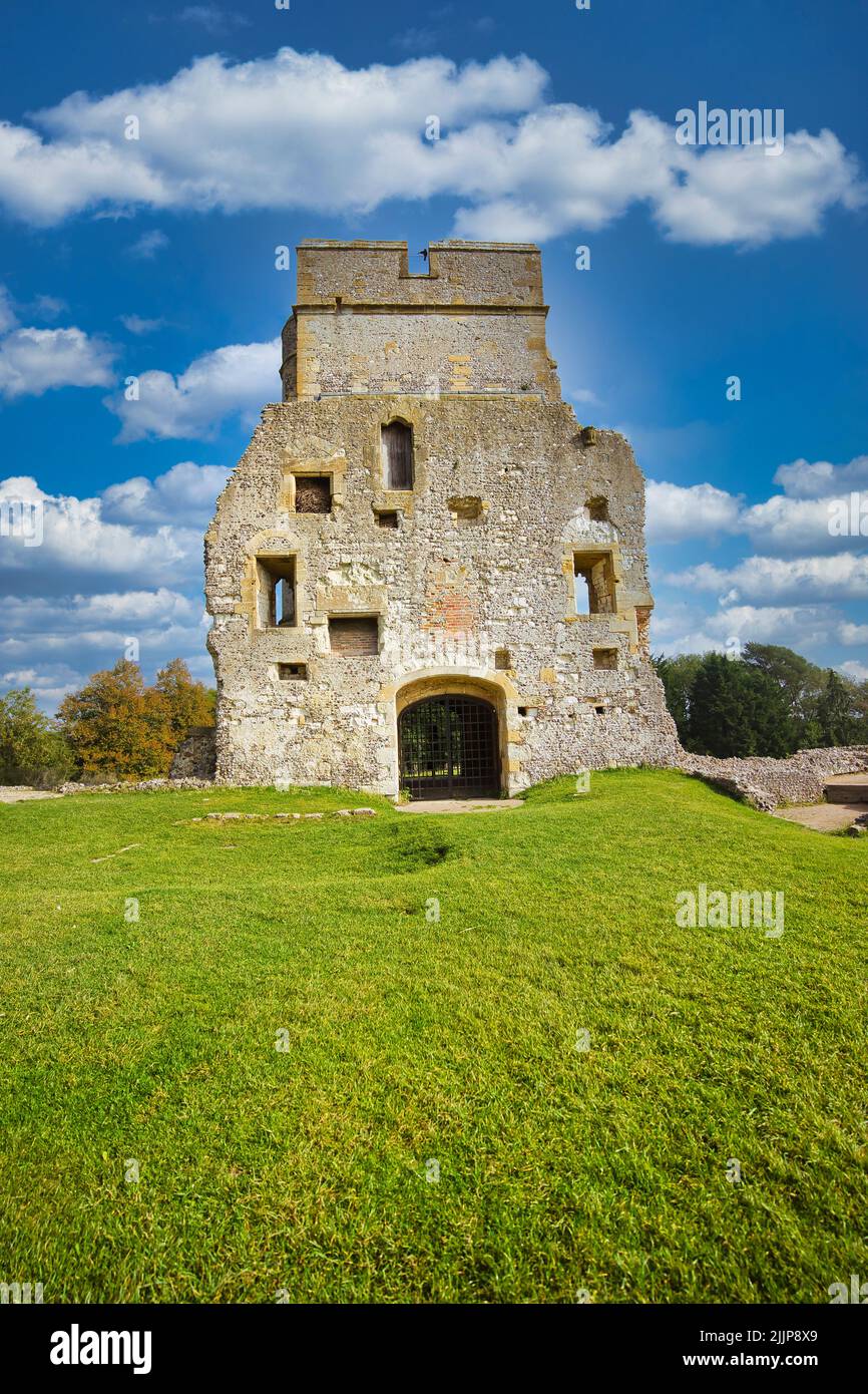 A vertical shot of Donnington Castle in Newbury, UK Stock Photo