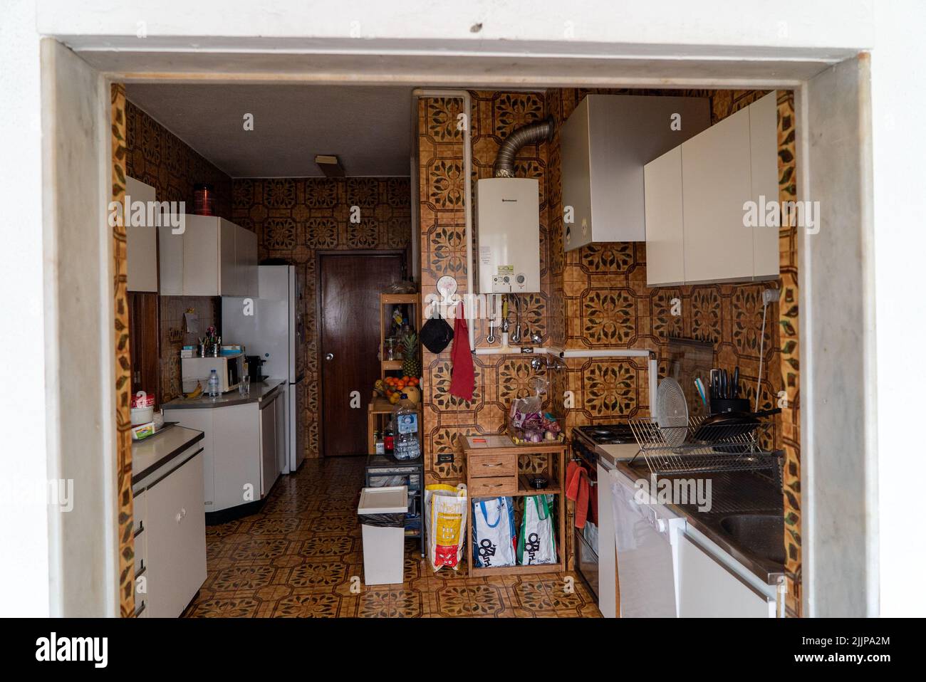 An interior of an old traditional Portuguese kitchen Stock Photo