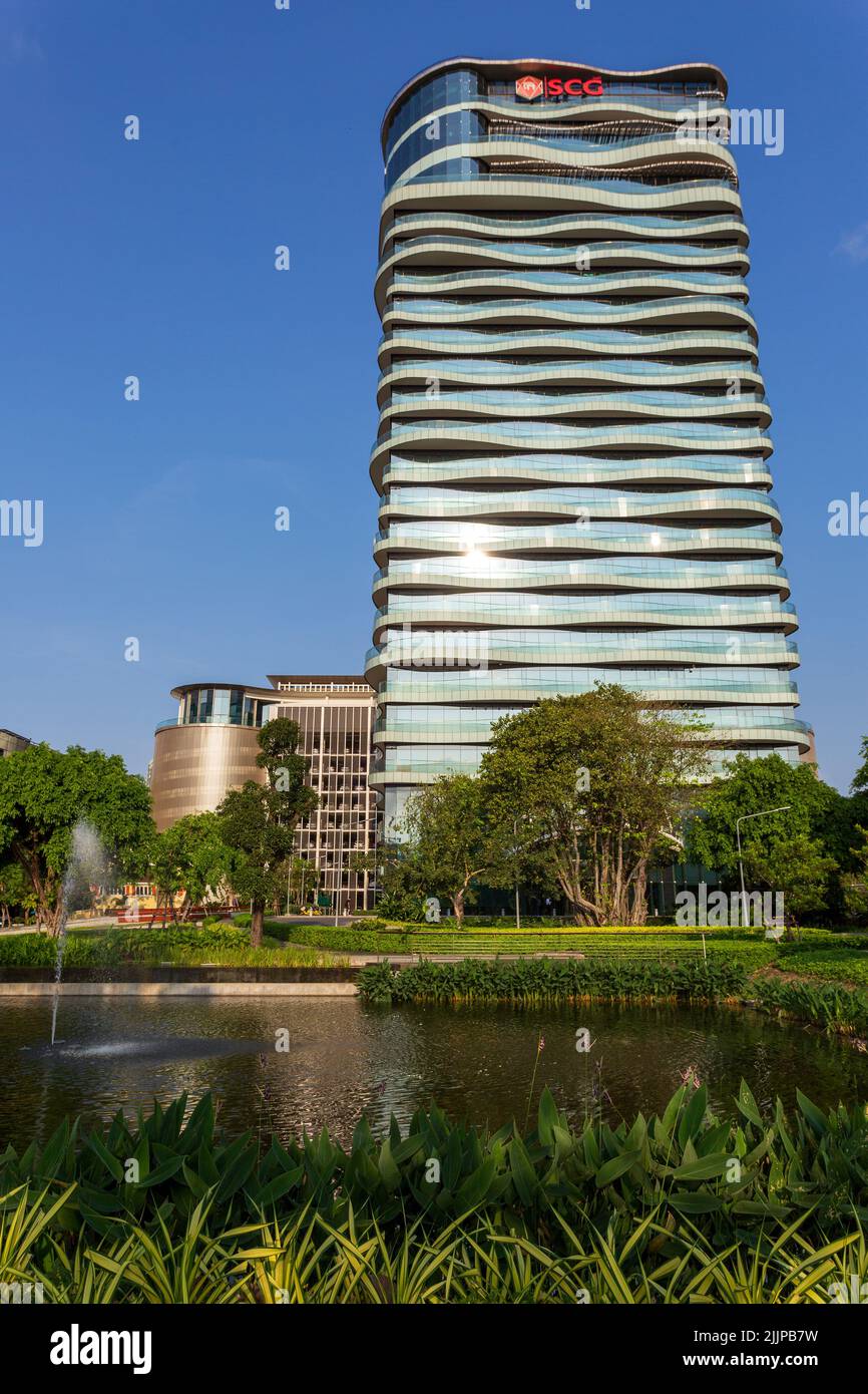 Bangkok, Thailand - February 19, 2018:  Head office of The Siam Cement Public Company Limited SCG the largest and oldest cement and building material Stock Photo