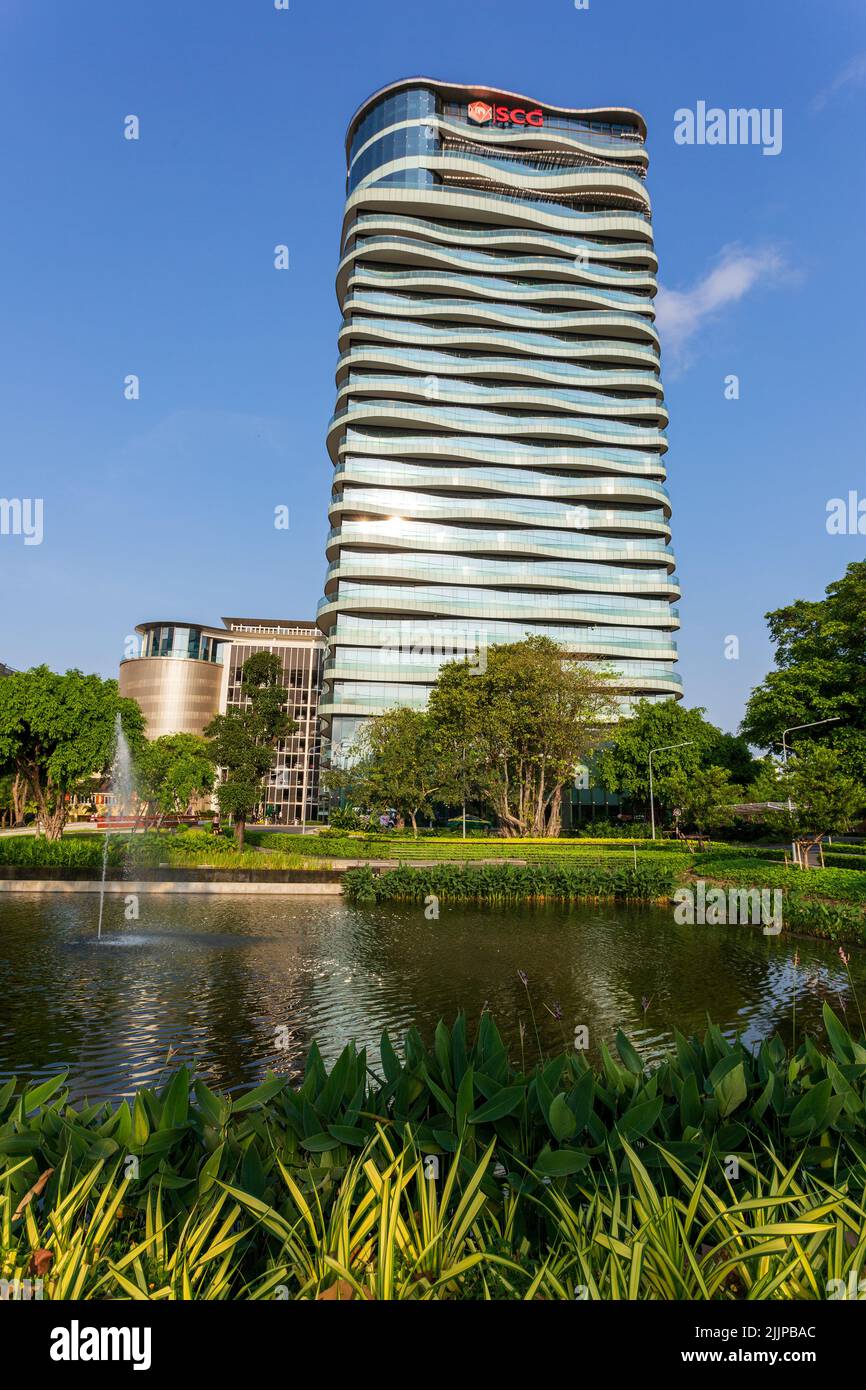 Bangkok, Thailand - February 19, 2018:  Head office of The Siam Cement Public Company Limited SCG the largest and oldest cement and building material Stock Photo