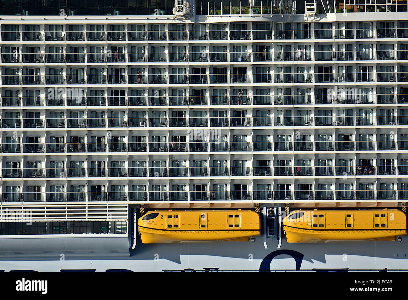The liner Wonder of the Seas cruise ship arrives at the French Mediterranean port of Marseille. Stock Photo