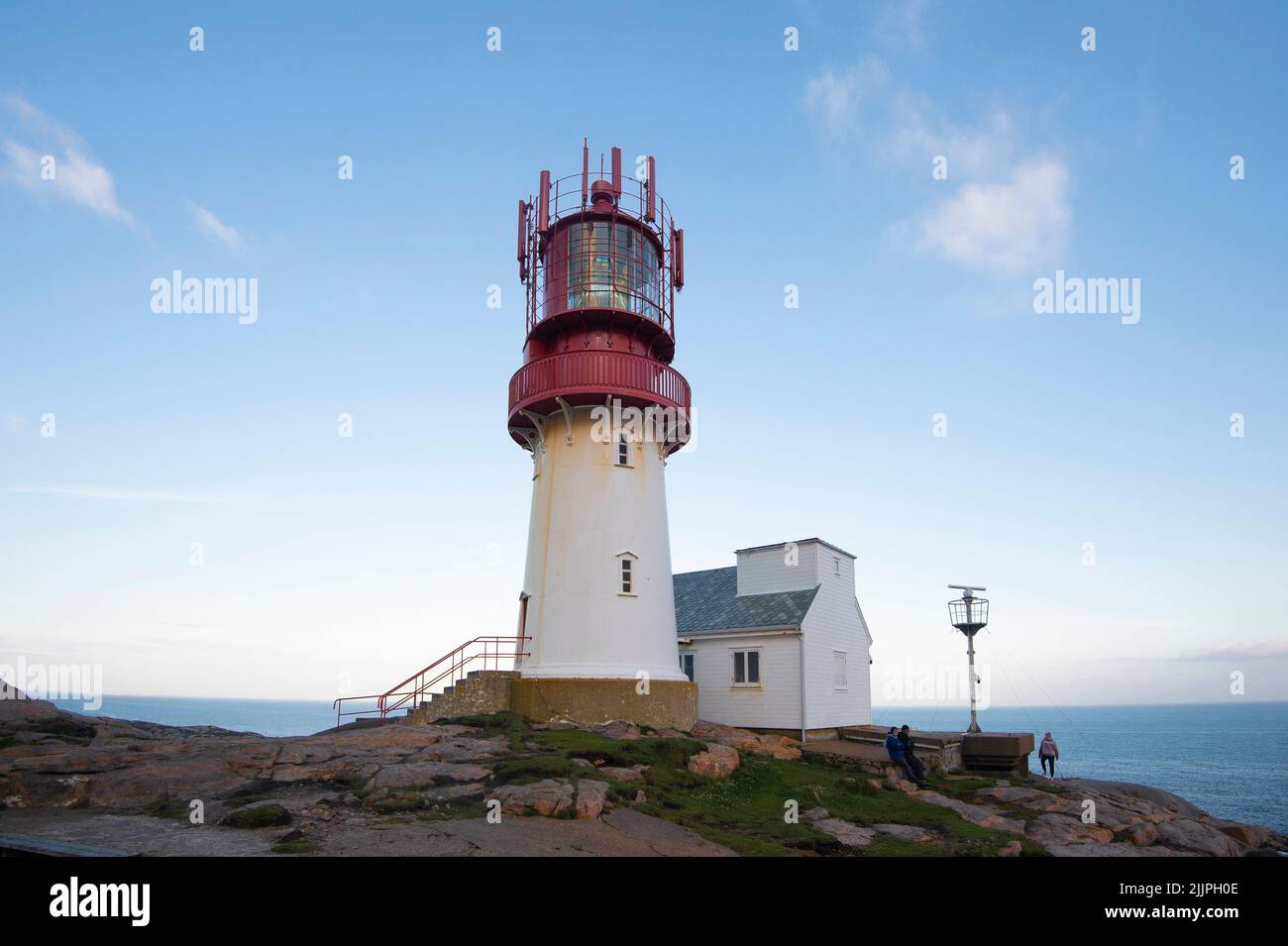 Lindesnes Lighthouse, Lindesnes, Agder, Norway Stock Photo