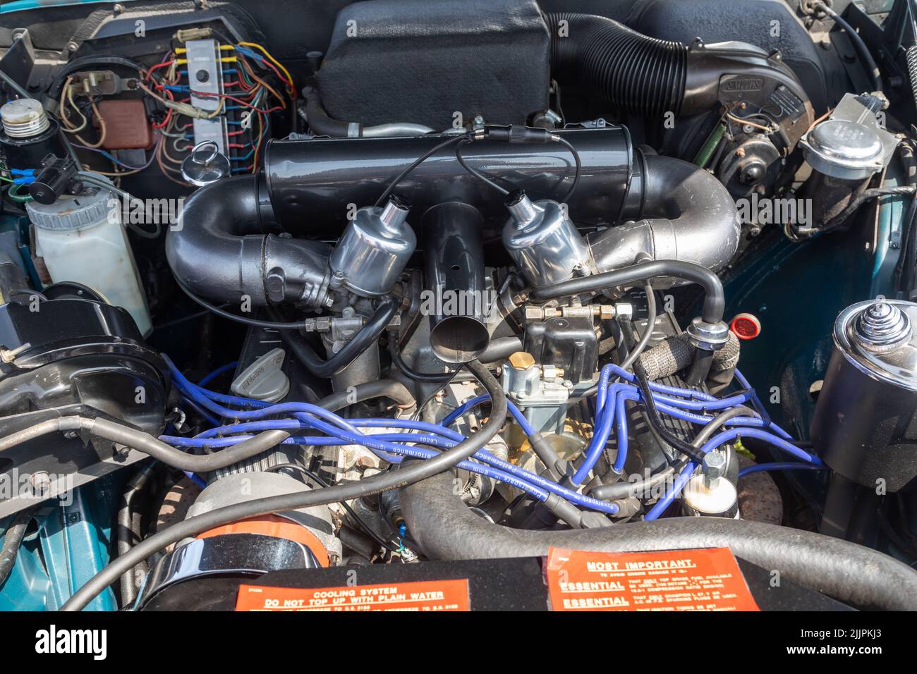 A Classic Rover P5 V8 Engine At The Appledore Classic Car Show Kent Stock Photo