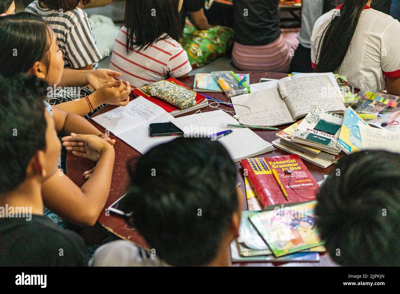 A view of the Inside of a language school for children in Myanmar Stock ...