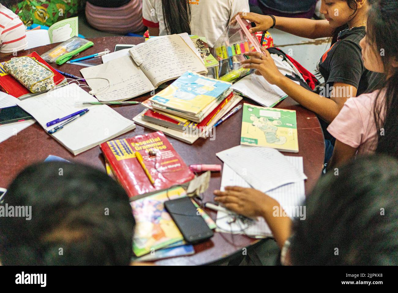 A view of the Inside of a language school for children in Myanmar Stock ...