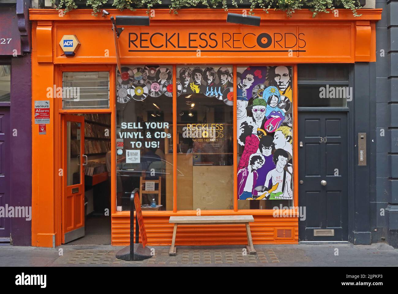 Reckless Records Soho - 30 Berwick St, London, England, UK,  W1F 8RH Stock Photo