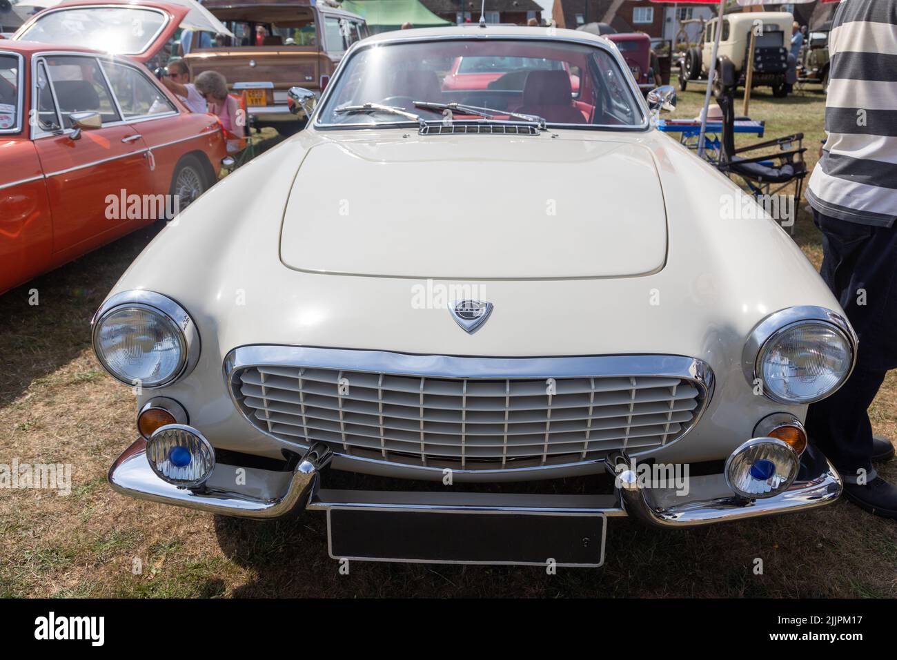 A Classic Volvo P1800 At The Classic Car Show Appledore Kent Stock Photo