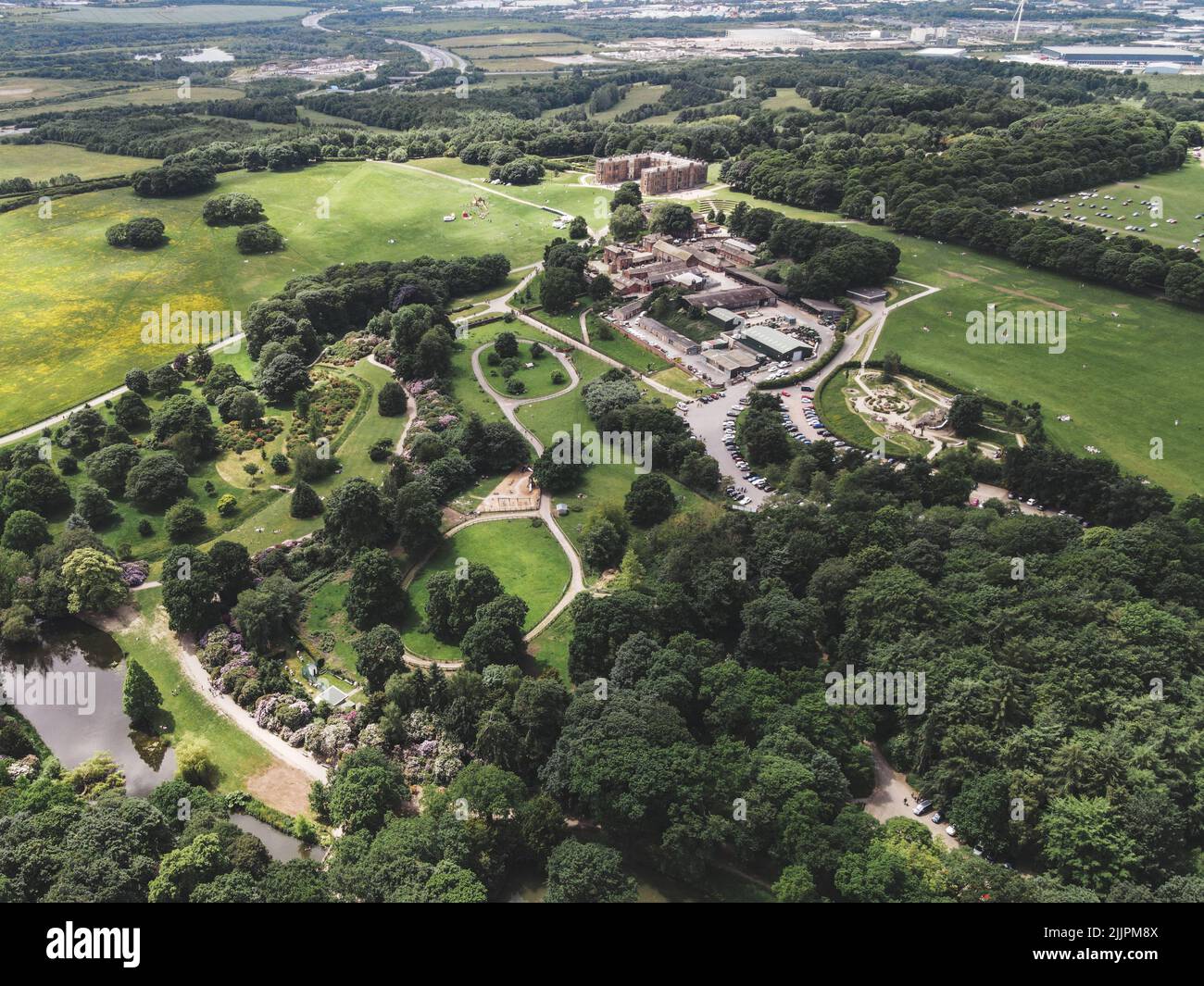 An aerial view of the Temple Newsam in Leeds, England, UK Stock Photo ...