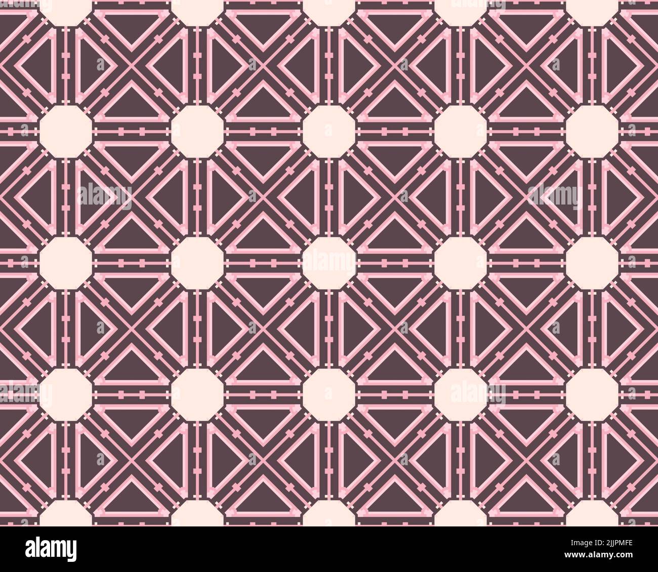 An illustration of a seamless tile pattern with silver-gray and pink ...