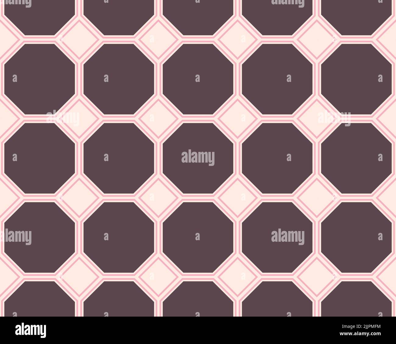 An illustration of a seamless tile pattern with silver-gray and pink ...