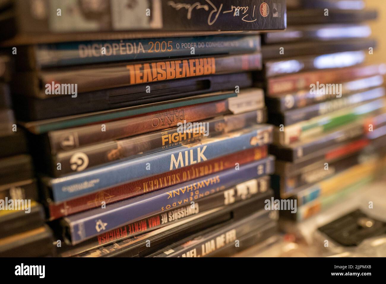 Dvd pile hi-res stock photography and images - Alamy