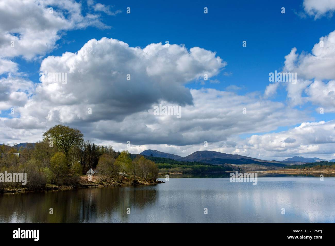 Loch Garry from the bridge at Tor na' Carraidh, Glen Garry, Highland Region, Scotland, UK Stock Photo
