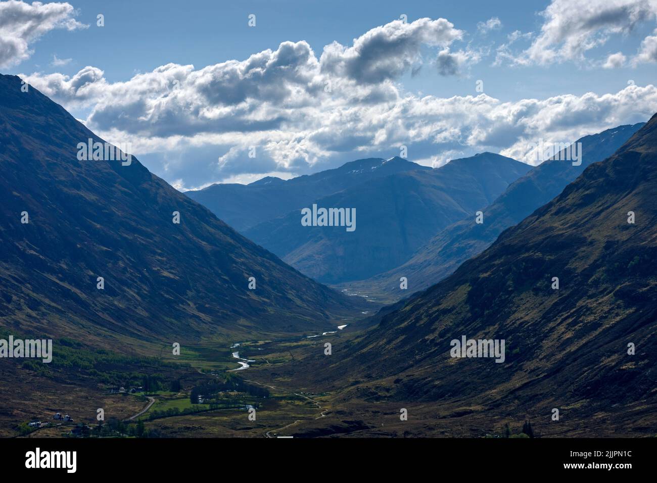 Gleann Lichd from the slopes of Sgurr an Airgid, Kintail, Highland Region, Scotland, UK Stock Photo