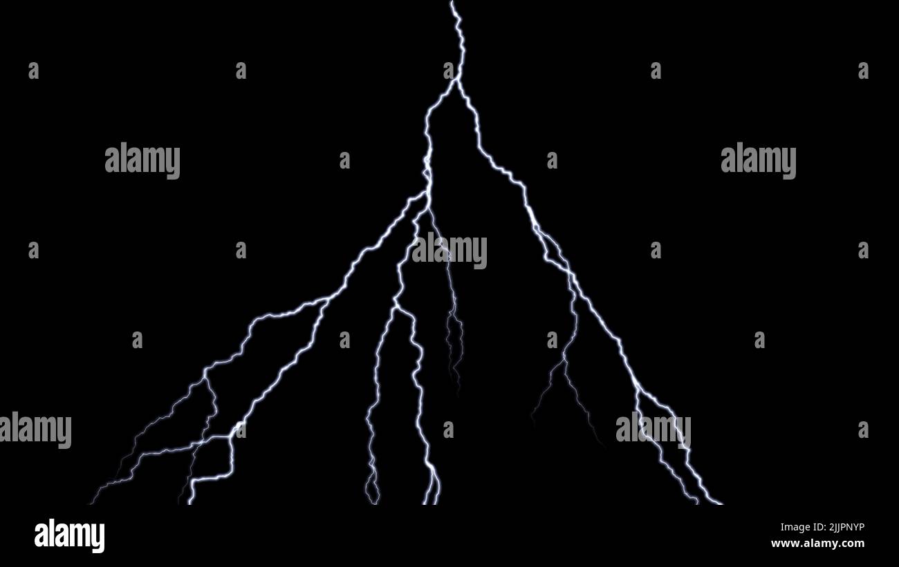 A lightning strike in the black sky Stock Photo - Alamy