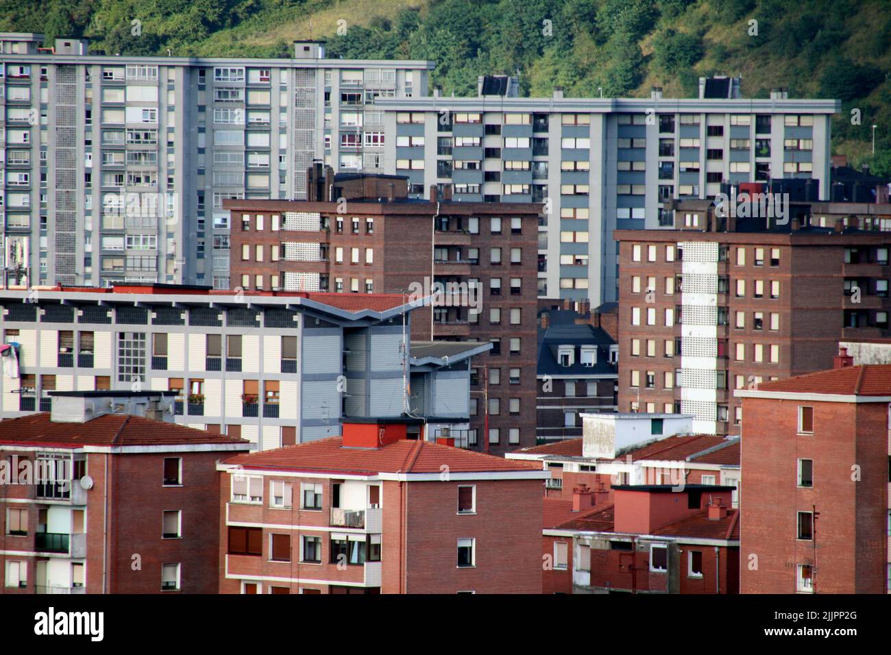 A beautiful view of apartment buildings in Bilbao, Spain Stock Photo ...