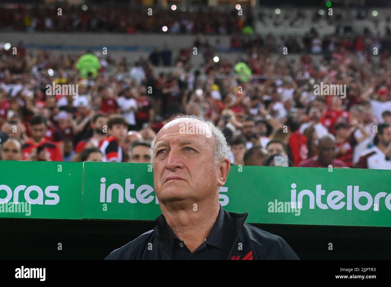 Rio De Janeiro, Brazil. 27th July, 2022. Luiz Felipe Scolari, Coach of Athletico PR, during the Copa do Brasil (Brazilian National League) football match between Flamengo v Athletico PR at the Maracana Stadium in Rio de Janeiro, Brazil, on July 27, 2022. (Foto: Andre Borges/Sports Press Photo/C - ONE HOUR DEADLINE - ONLY ACTIVATE FTP IF IMAGES LESS THAN ONE HOUR OLD - Alamy) Credit: SPP Sport Press Photo. /Alamy Live News Stock Photo