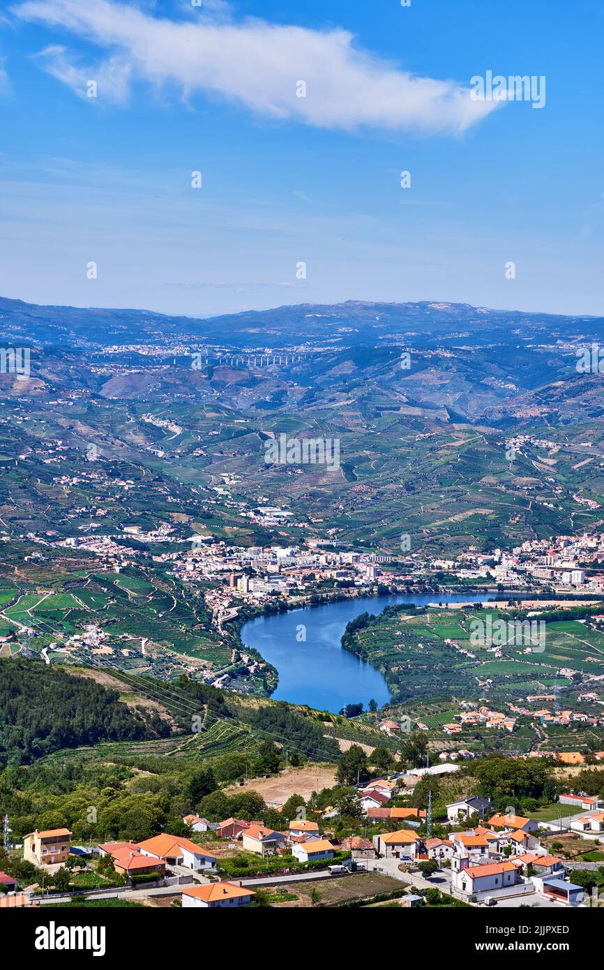 The Douro river valley in Peso da Regua with the city by the river, Portugal Stock Photo Alamy