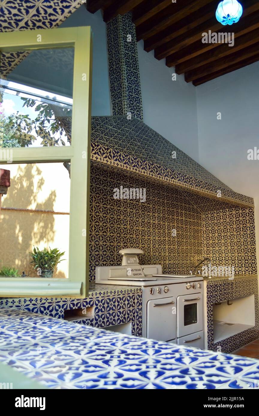 Mexican decorated kitchen Old fashioned traditional kitchen Stock Photo ...