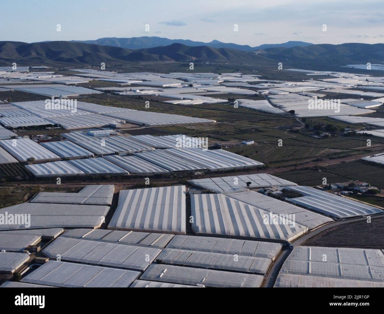 An aerial view of greenhouses in Andalusia, Spain Stock Photo Alamy