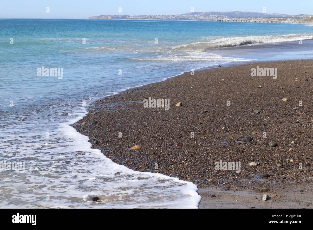 A natural view of the sandy beach in San Clemente, California, USA Stock Photo