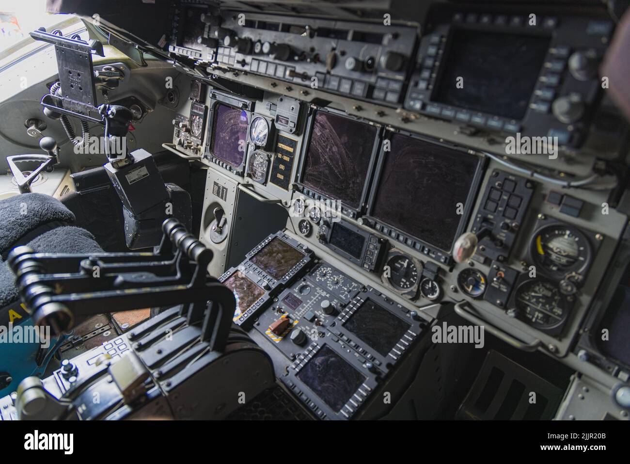 The Avionics of a C-17 Globemaster in the cockpit Stock Photo