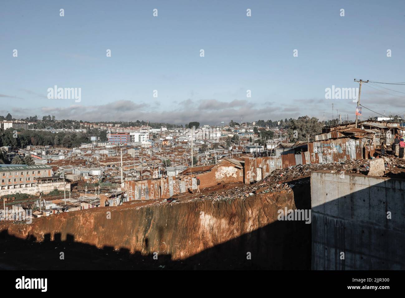 A view through Kibera Slums in Nairobi, Kenya. Life inside Kibera ...