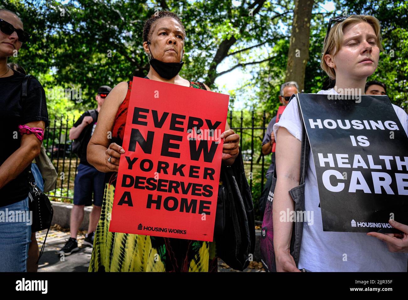 Homeless Rights Movement Homeless Rights Month Rally in City Hall Park/ July 27th 2022 Credit ...