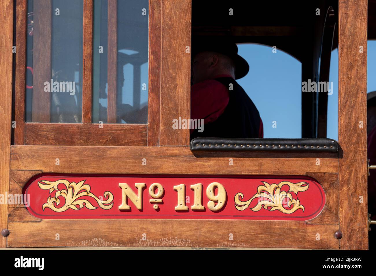 Engineer in cab of Locomotive 119 during demonstration session at ...