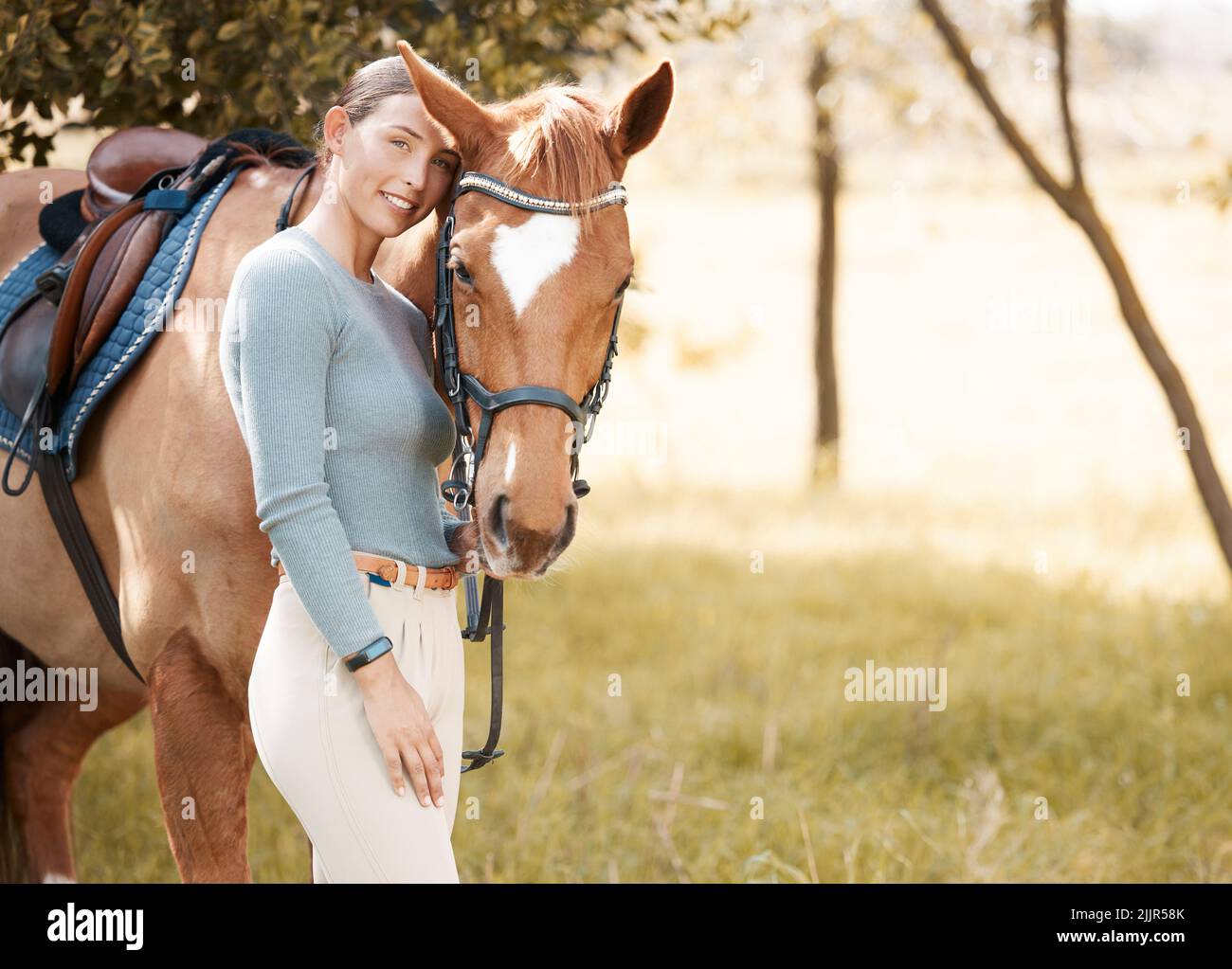 A horse doesnt care how much you know. an attractive young woman